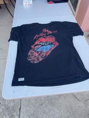 The Rolling Stones American Flag Tongue Logo T-Shirt Black Size XL